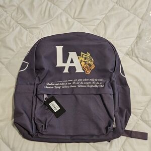 Darc Sport Purple LA Graphic Backpack with Tiger Emblem